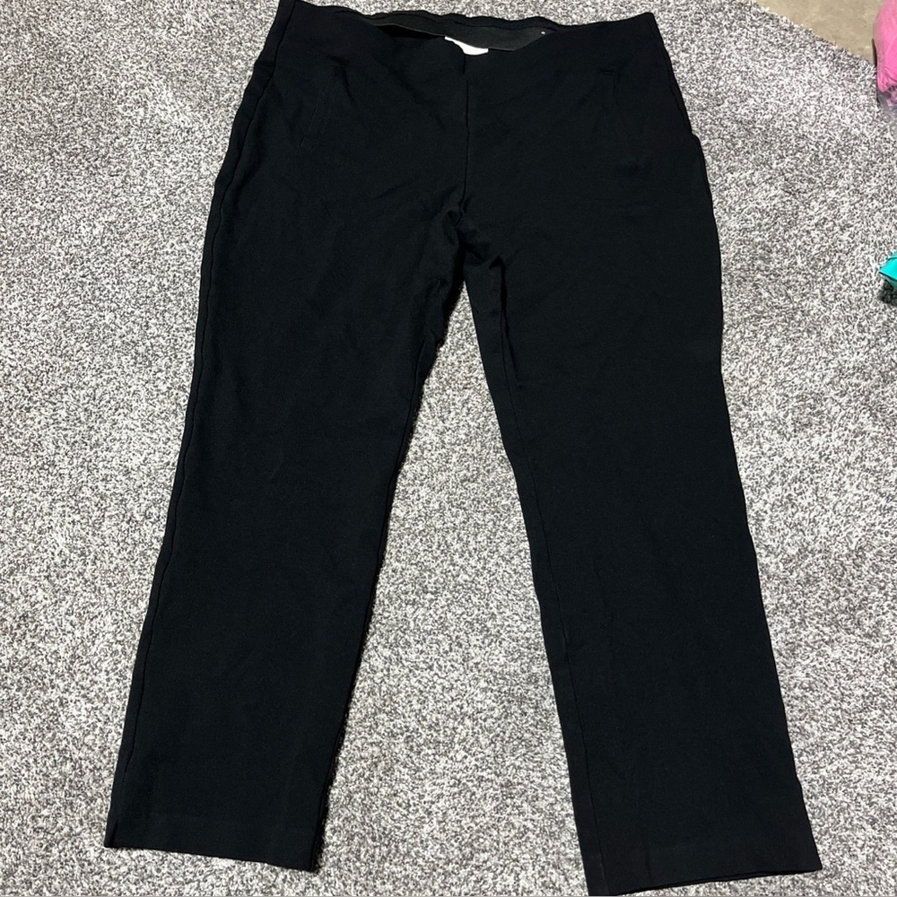 Chico’s Pull On Classic Pants Elastic Waist No Pockets Business Casual Size 3